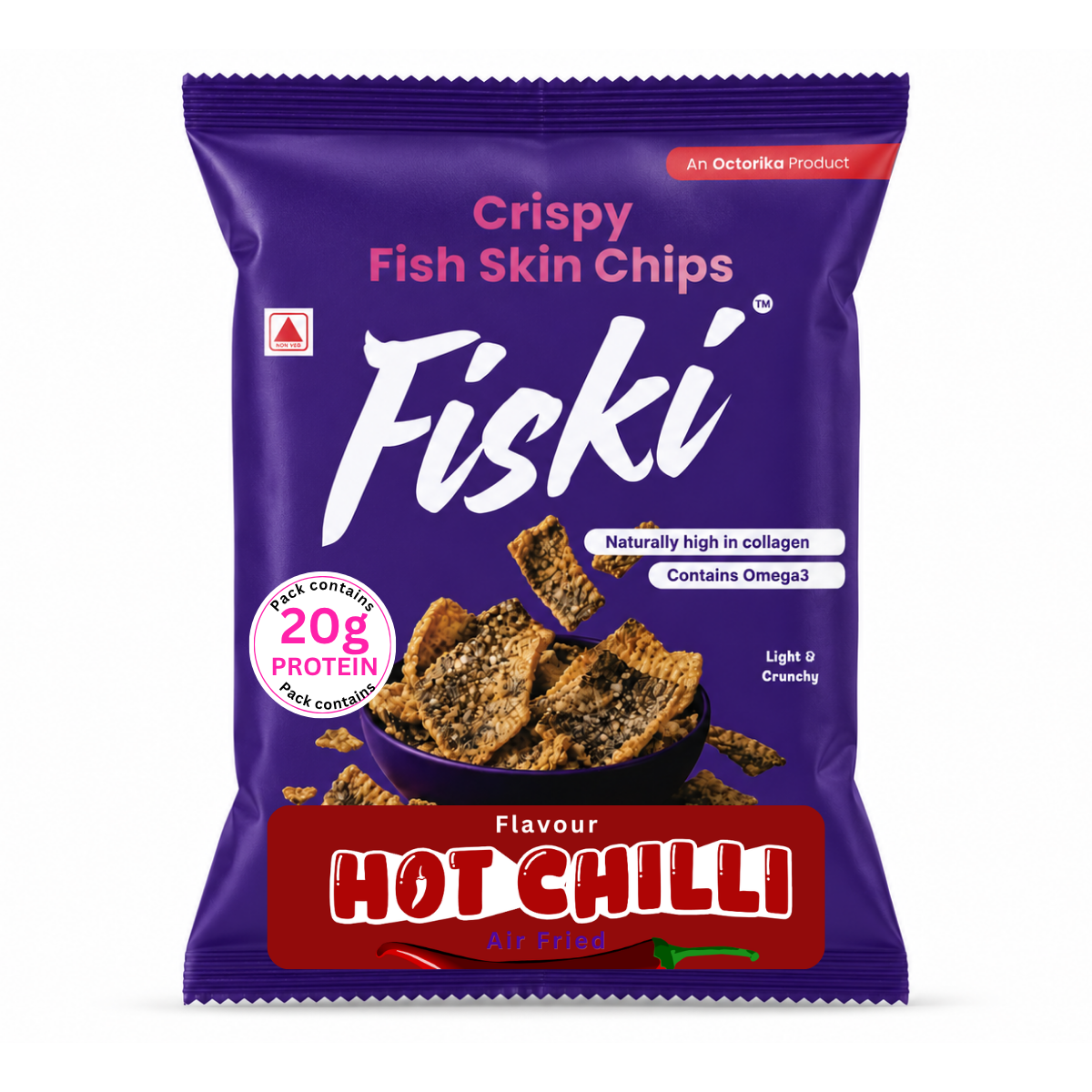 Fish Skin Chips - Hot Chilli - 35 grams