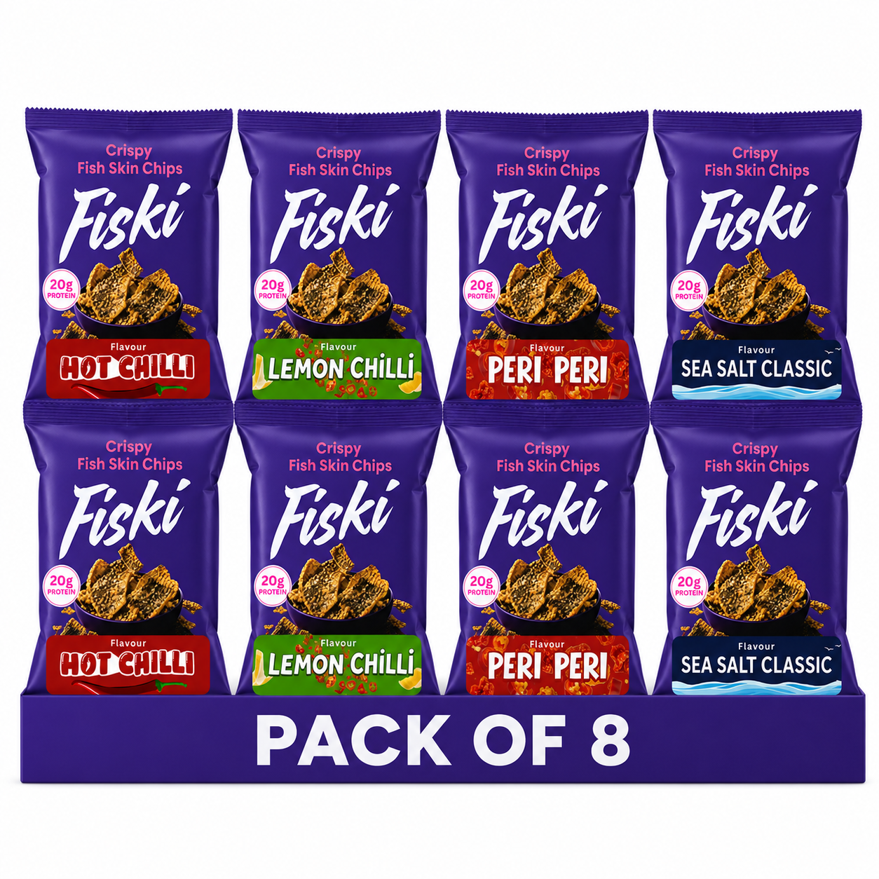 Fiski - Fish Skin Chips ( Pack of 8)